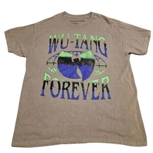 Wu-Tang Forever Logo Tee - Brown with Blue & Green Graphic - 100% Cotton